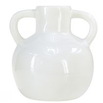 Product Ceramic vase white vase with 2 handles ceramic Ø7cm H11,5cm