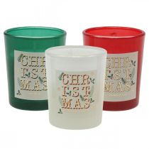Scented candles in a glass gift set Christmas candles 7cm 3pcs