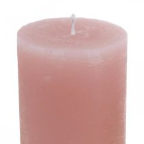 Pillar candles dyed through pink 70 × 100mm 4pcs
