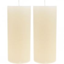Product Elegant cream-white pillar candles for festive decoration, 85×200mm, set of 2