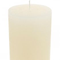 Product Elegant cream-white pillar candles for festive decoration, 85×200mm, set of 2