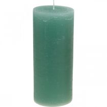 Pillar candles colored green 85 × 200mm 2pcs