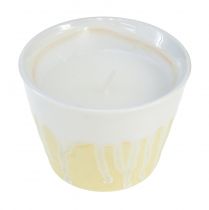 Citronella candle in pot ceramic yellow cream Ø8,5cm