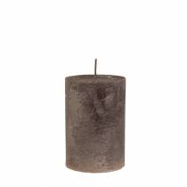 Product Solid-colored copper metallic pillar candles, 60x80mm, set of 4, Advent decoration