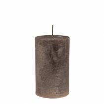 Product Solid-colored copper metallic pillar candles, 60x100mm, set of 4 - Advent wreath Christmas decoration