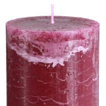 Product Dyed pillar candles, Berry style, 85x120mm, set of 2, red, decorative