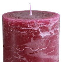 Product Red pillar candles, berry color, dyed throughout, decorative candles 85×150mm, set of 2, versatile