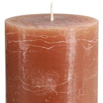 Product Caramel colored pillar candles, 85×150mm, 2 pieces