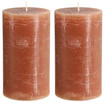 Product Candles colored caramel pillar candles 85×150mm 2 pcs