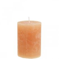 Product Solid colored candles Orange Peach pillar candles 70×100mm 4pcs