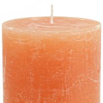 Product Solid colored candles Orange Peach pillar candles 85×120mm 2pcs