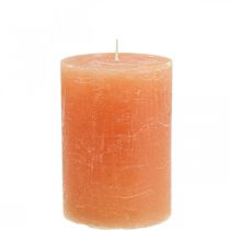 Solid colored candles Orange Peach pillar candles 85×120mm 2pcs
