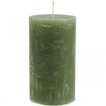 Colored candles olive green Various sizes
