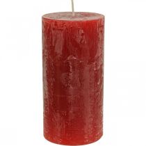 Colored candles Red Rustic self-extinguishing 70×140mm 4pcs