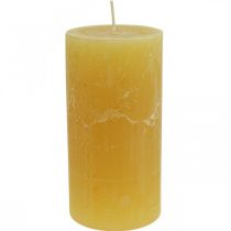 Pillar candles Rustic colored candles yellow 70/140mm 4pcs