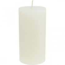 Pillar candles Rustic colored candles white 70/140mm 4pcs