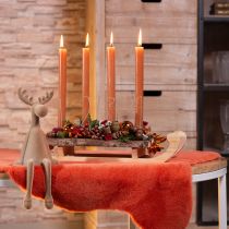 Product Candle decoration Advent numbers 1-4 matt gold metal H10cm 4 pcs