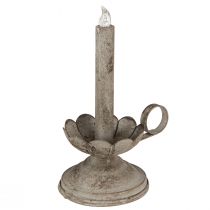 Product Antique candle holder with LED candle metal warm light H22cm