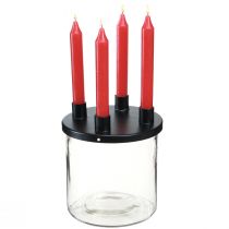 Product Candle holder glass Rod candle holder decoration glass H11cm Ø10cm
