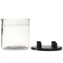 Product Candle holder glass Rod candle holder decoration glass H11cm Ø10cm