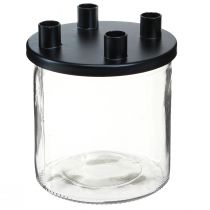 Product Candle holder glass Rod candle holder decoration glass H11cm Ø10cm