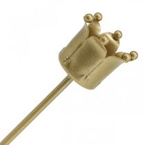 Product Candle holder crown golden, stick candle holder metal 4 pieces