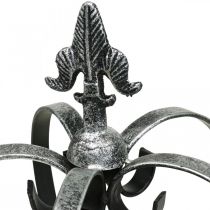 Deco crown antique silver look metal Ø18cm H26cm