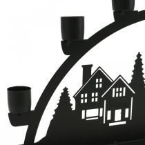 Candle arch candle arch black metal 40x6cm H18.5cm