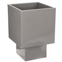 Product Grey cube planter with base for modern decoration, 22cm