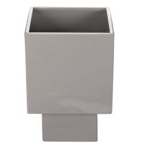 Product Grey cube planter with base for modern decoration, 22cm