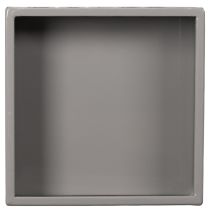 Product Grey cube planter with base for modern decoration, 22cm