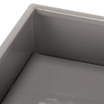 Product Grey cube planter with base for modern decoration, 22cm