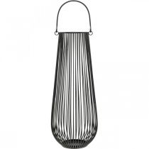 Product Candle holder black decorative lantern with handle Ø22cm H52cm