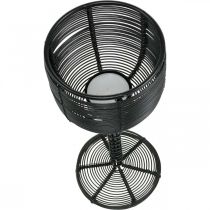 Product Tea light holder metal black decorative wine glass Ø13cm H31.5cm