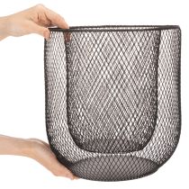 Product Modern candleholder Black metal basket Ø28.5/18cm Set of 2