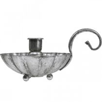 Product Candlestick silver candle bowl with handle H9.5cm