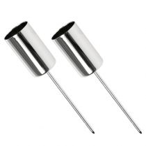 Silver candle holder for taper candles Ø2.2cm 4pcs