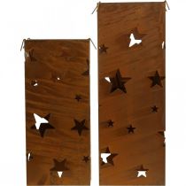 Product Christmas candle holders, rustic finish, 40/50cm high, set of 2