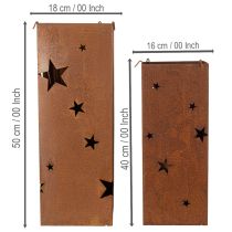 Product Christmas candle holders, rustic finish, 40/50cm high, set of 2