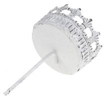 Product Candle holder white antique Ø7cm H12cm 4pcs