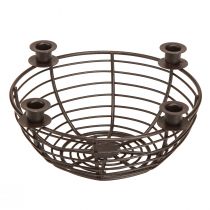 Product Candle holder for 4 candles decorative bowl metal brown Ø14cm