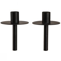 Product Candle holder for bottles black metal H12cm 2pcs