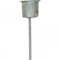 Product Candle holder for sticking Shabby Chic Grey Ø3cm H8.5cm 8 pcs