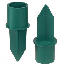 Product Candle holder for taper candles green plastic Ø2.2cm 5 pcs