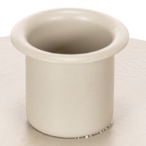Product Round cream-colored candle holders for taper candles, table decoration, 10cm, 2 pieces