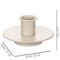 Product Metal candle holder in matte beige, small candlestick for taper candles, 8cm, 3 pieces