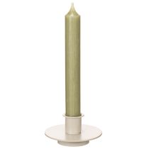Product Metal candle holder in matte beige, small candlestick for taper candles, 8cm, 3 pieces