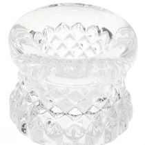 Product Candle holder with handle for taper candles glass 10.5cm clear 4pcs