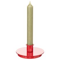 Product Compact red metal candle holders for 10cm taper candles, 2 pieces