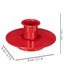 Product Small red candle holders for 8cm taper candles, 3 pieces